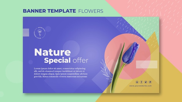 Free PSD flower concept banner template