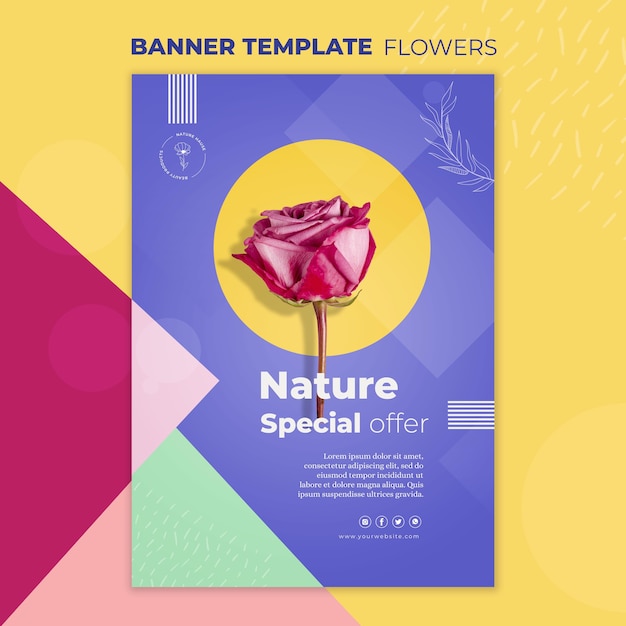 Flower concept banner template