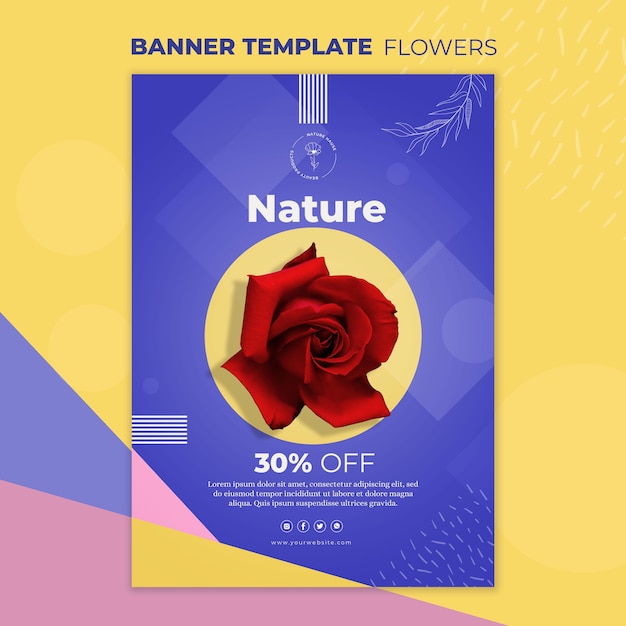 Flower concept banner template