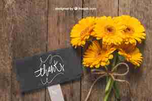 Free PSD flower concept with sign