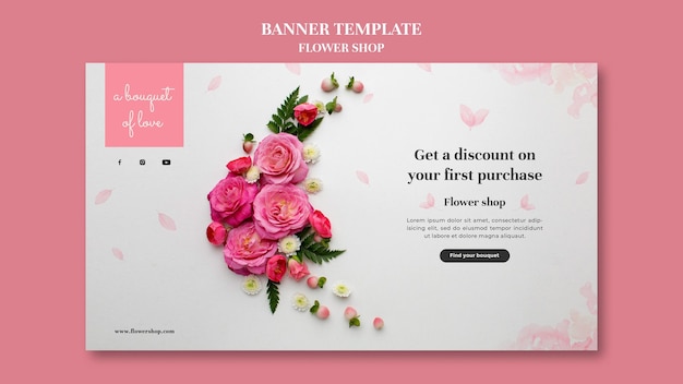 Flower shop banner template