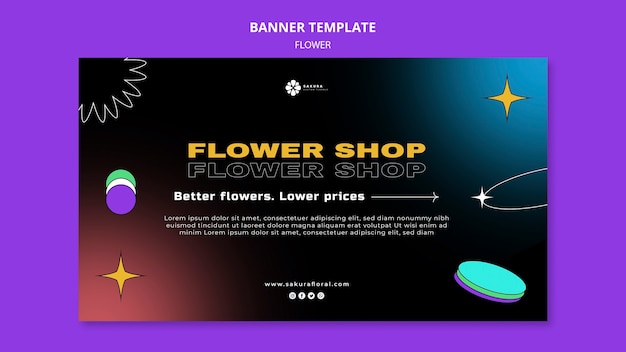 Flower shop banner template