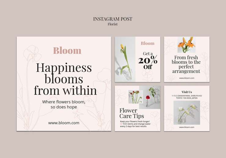 Free PSD flower shop business template