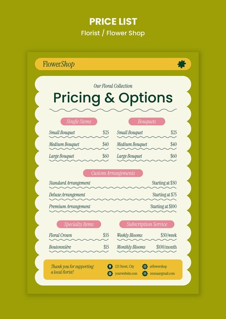 Flower shop business template