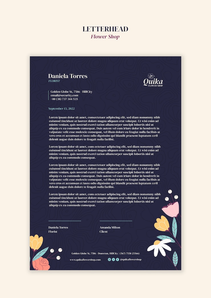 Free PSD flower shop business template