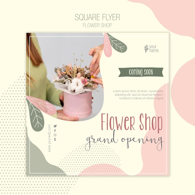 PSD gratuito modello di volantino del negozio di fiori
