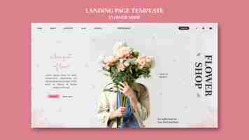 Free PSD flower shop landing page template