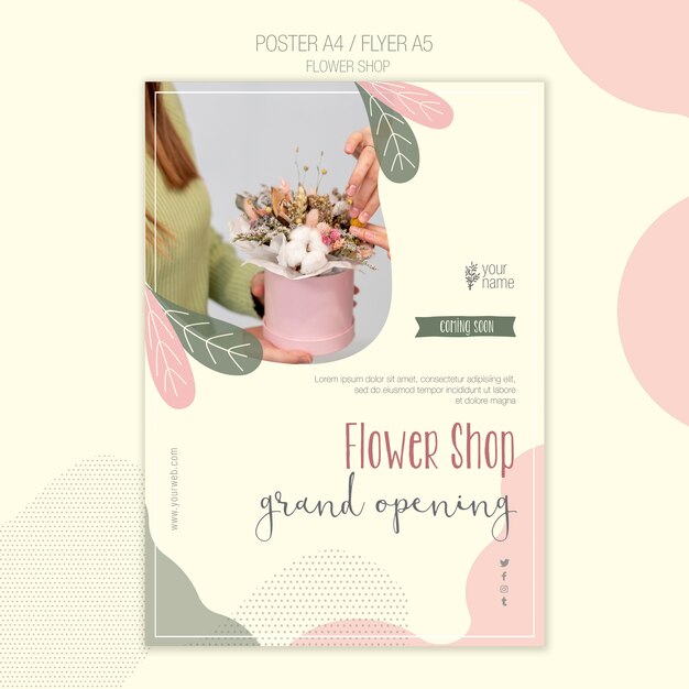 Flower shop poster template