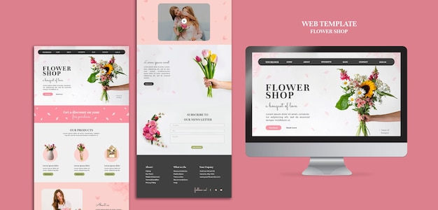 PSD gratuito modello web del negozio di fiori