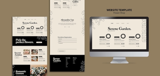 Free PSD flowershop website template