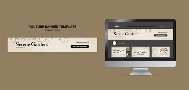 Beautiful Flowershop Youtube Banner Template