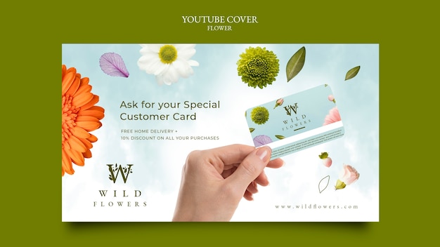 Free PSD flowershop youtube cover