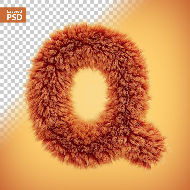 Free PSD fluffy 3d letter