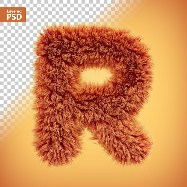Free PSD fluffy 3d letter