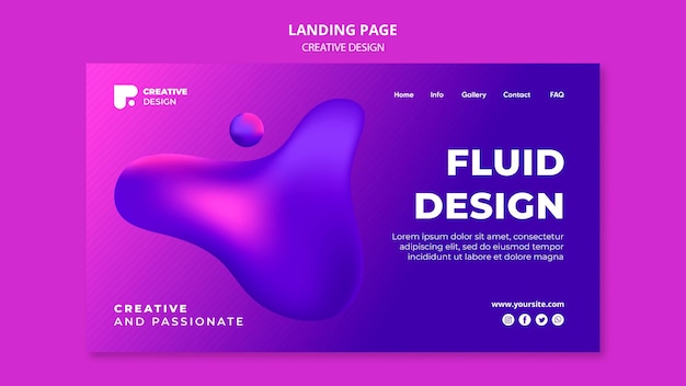 Fluid design landing page template