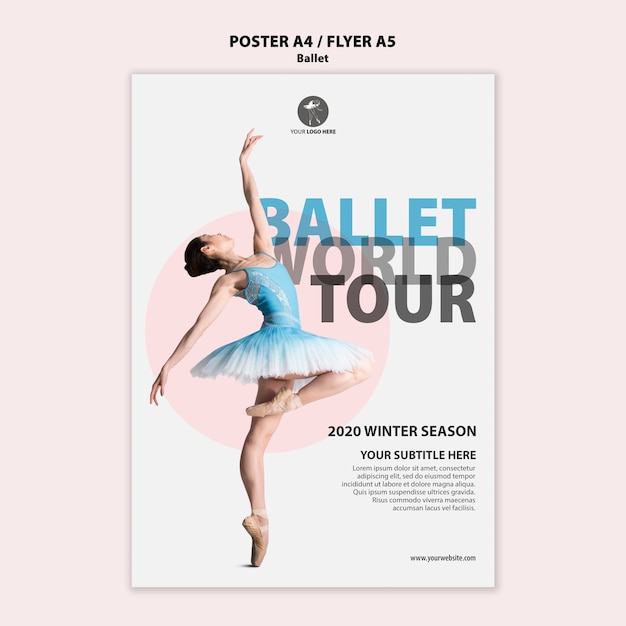 PSD gratuito volantino per prestazioni di balletto