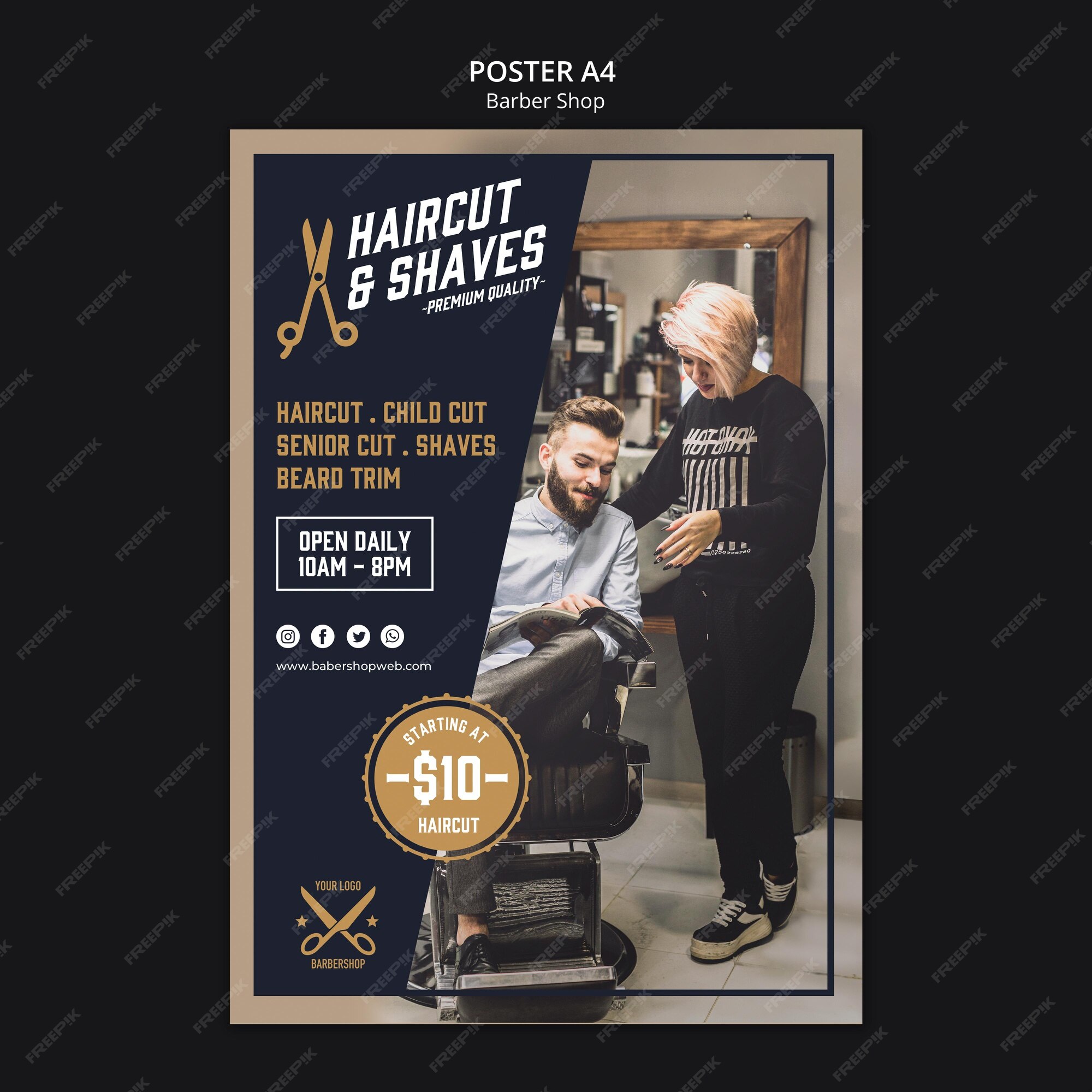 Barber's Shop Flyer Template - FlyerHeroes