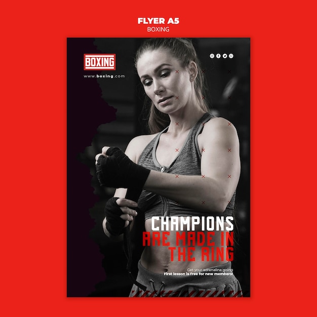 Free PSD flyer boxing ad template