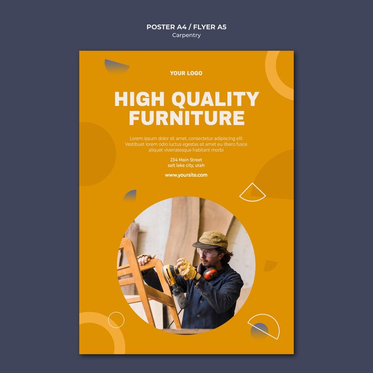 Free PSD flyer carpenter ad template