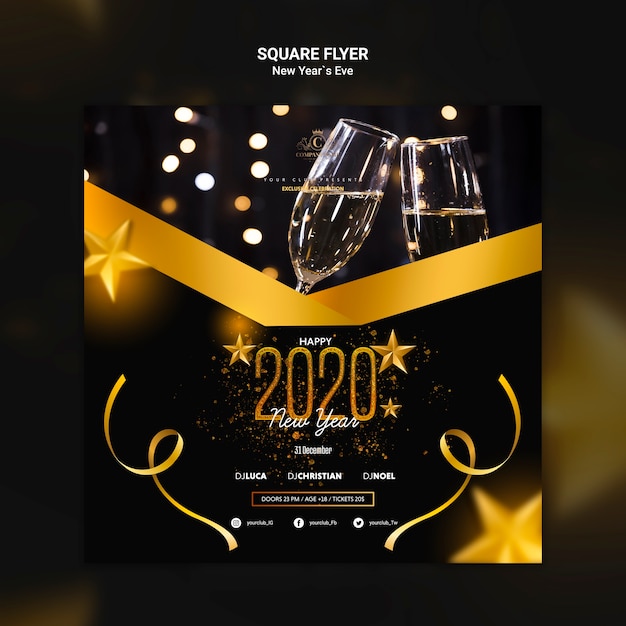 Flyer concept for new year eve template