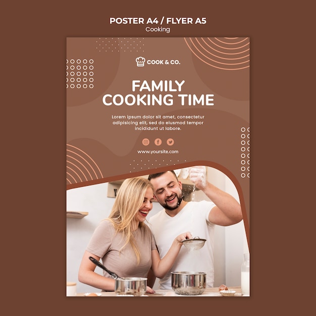 Free PSD flyer cooking at home template