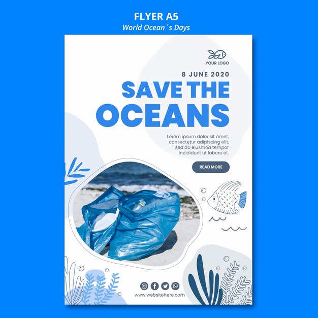 Flyer design world ocean's day