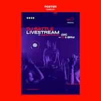 Free PSD flyer dj set livestream template