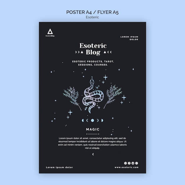 Free PSD flyer for esoteric blog