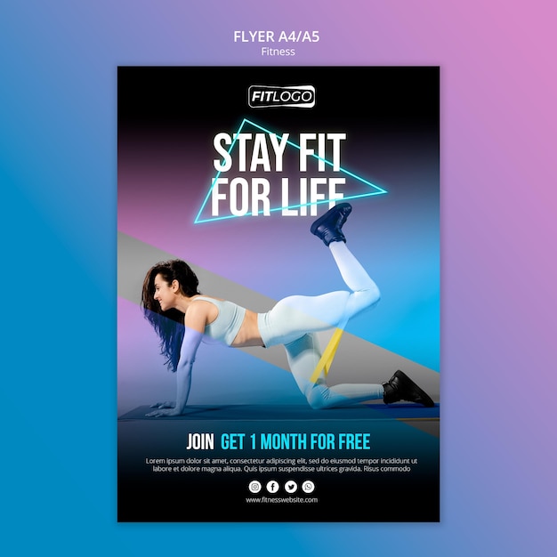 Free PSD flyer fitness trainer template