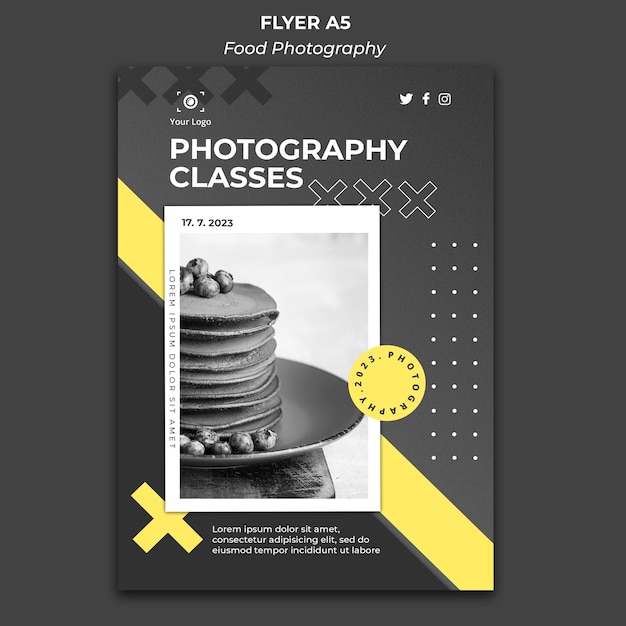 Free PSD flyer food photography template