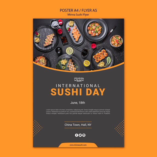 flyer for for international sushi day