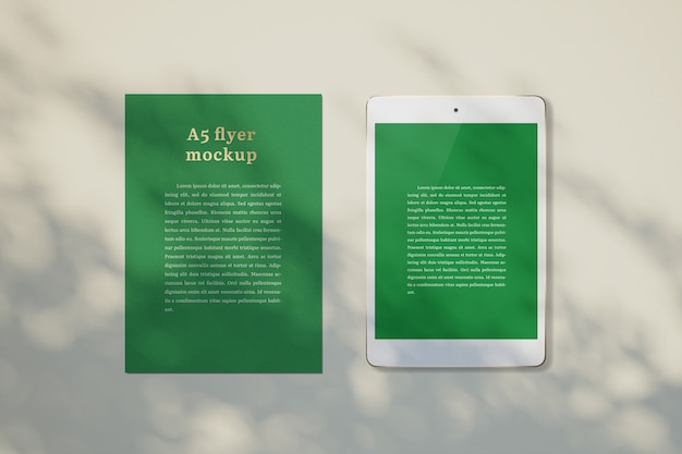 Flyer mockup in a desktop