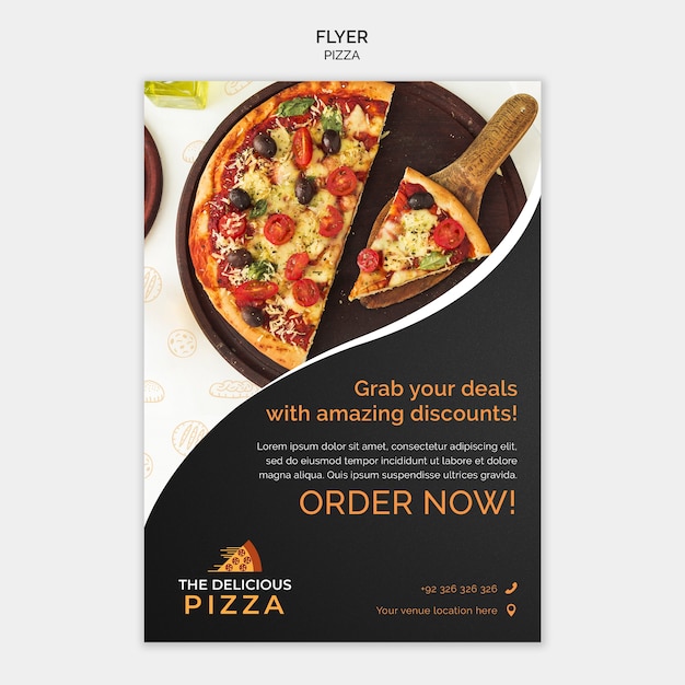 PSD gratuito flyer per ordinare la pizza