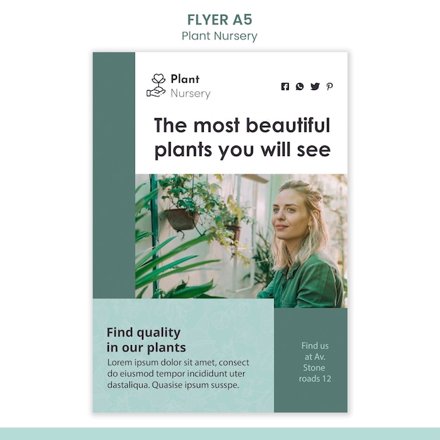 Free PSD flyer plant nursery template