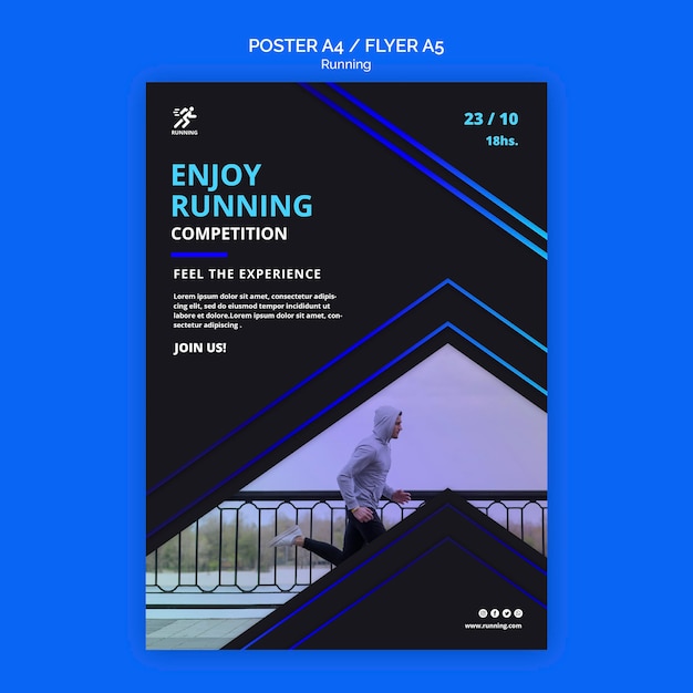 Free PSD flyer running competition template