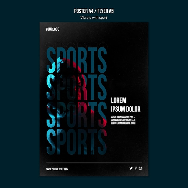 PSD gratuito modello di annuncio sportivo flyer