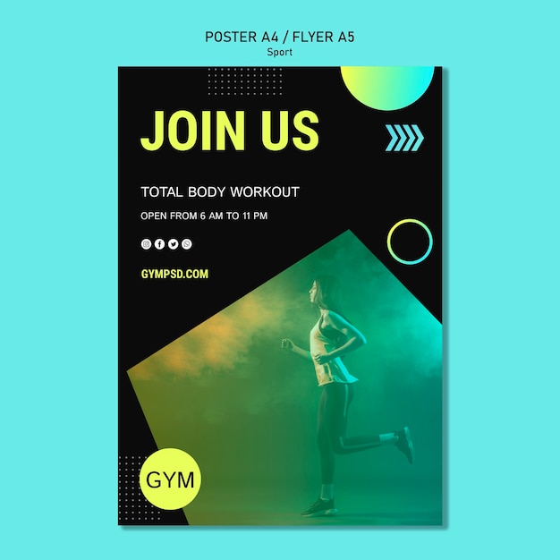 Free PSD flyer sport business template