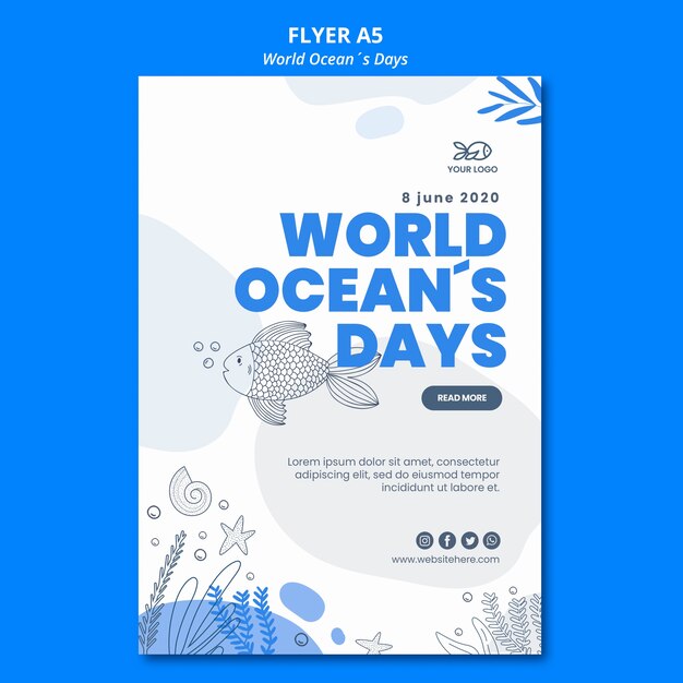Flyer style world ocean's day