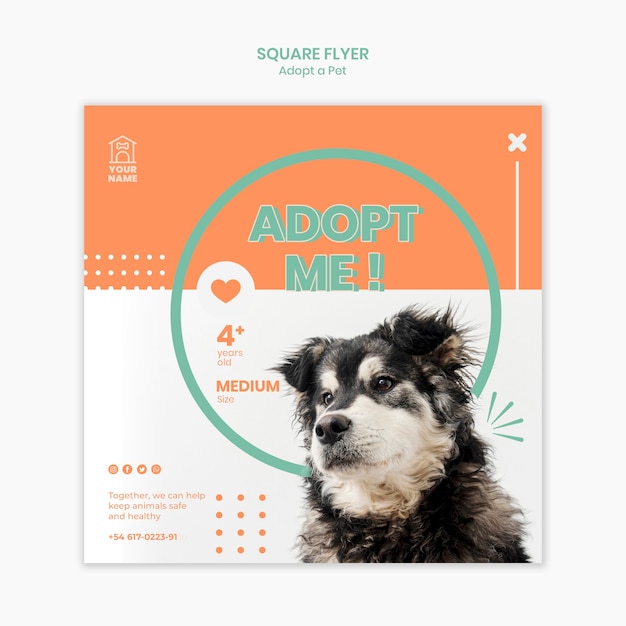 Free PSD flyer template adopt pet