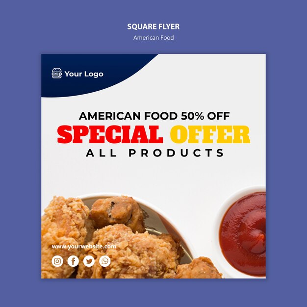 Flyer template for american food restaurant