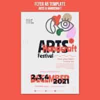 Free PSD flyer template for arts and crafts festival