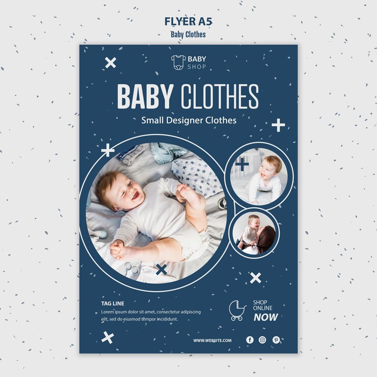 Free PSD flyer template baby clothes
