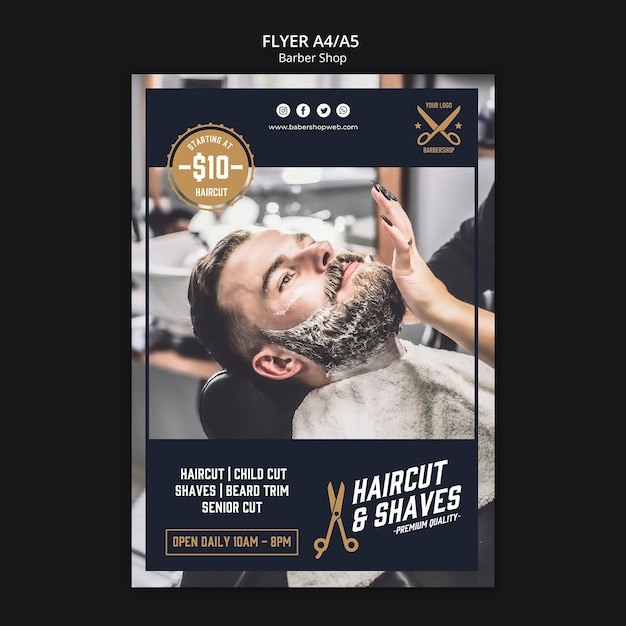 Free PSD flyer template barber shop