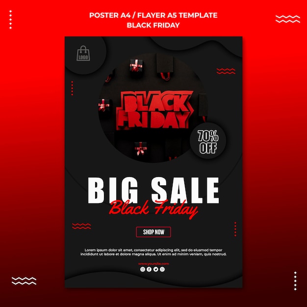 Flyer template for black friday sale