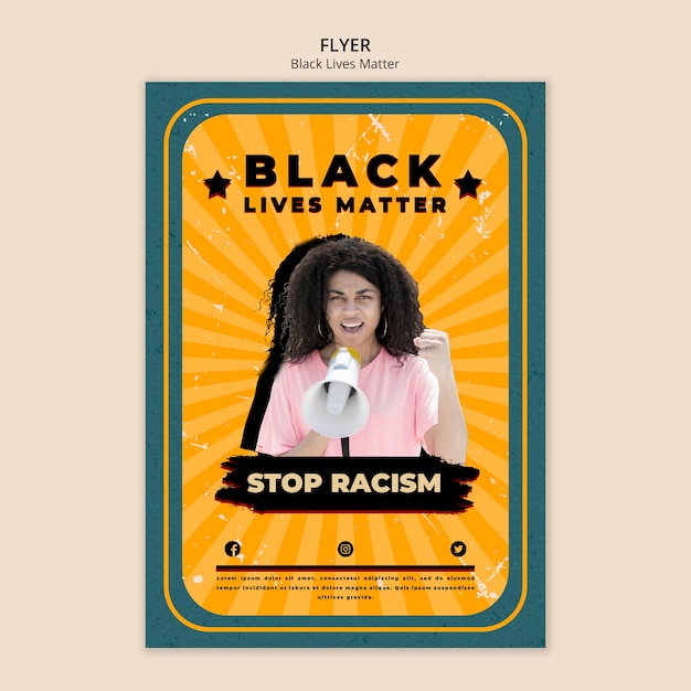 Free PSD flyer template for black lives matter