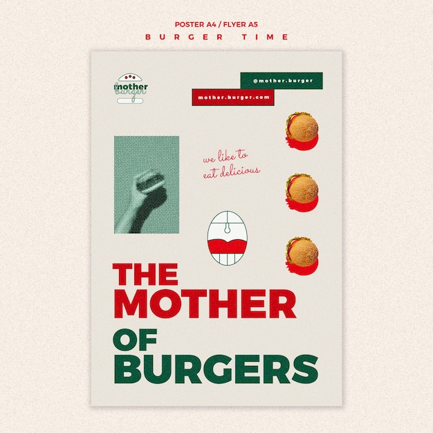 Free PSD flyer template for burger restaurant