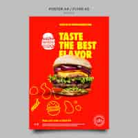 Free PSD flyer template for burger restaurant