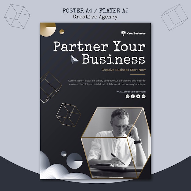 Flyer Template for Business Partnering Company – Free PSD Download