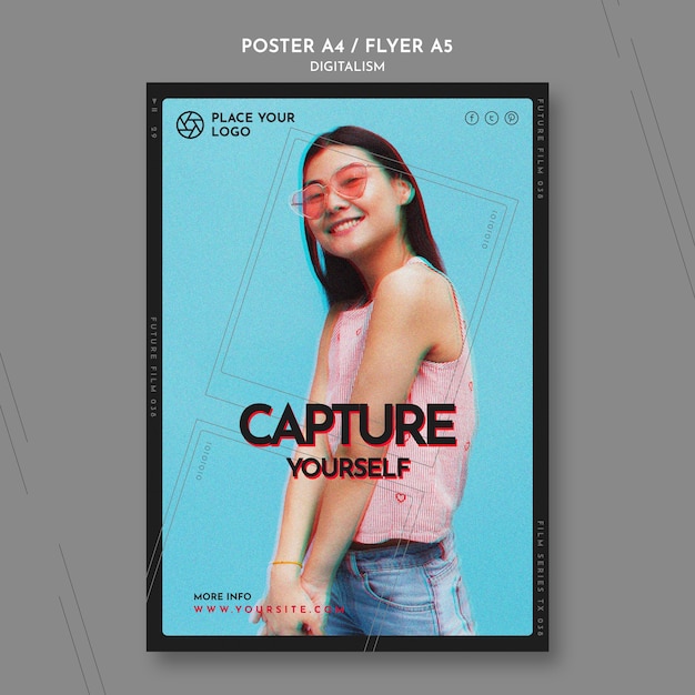 Flyer Template for Capture Yourself Theme | Free PSD Download