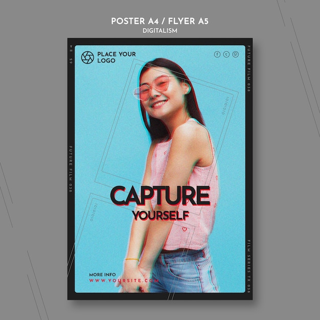 Flyer template for capture yourself theme